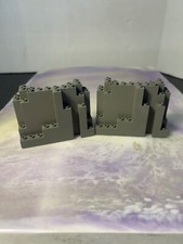 Lego Lot of 2 Rectangular Rock Wall Panel Pieces Part 6082 Dark Gray