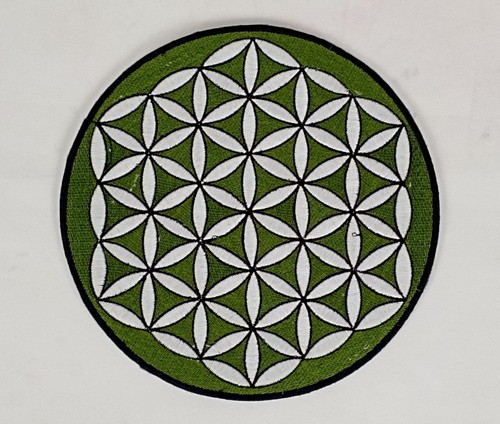 Round Sew On Patch Nepalese Embroidered 20.5 cm Flower of Life - Various Colours - Picture 1 of 48