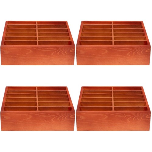 4 Pieces Aufbewahrungsbox Für Mobiltelefone Aus Holz Büro Handyhalter - 第 1/12 張圖片