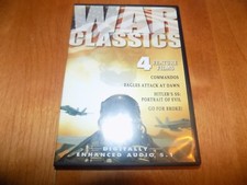 WAR CLASSICS 4 FEATURE FILMS COMMANDOS EAGLES ATTACK WWII SS GO FOR BROKE DVD