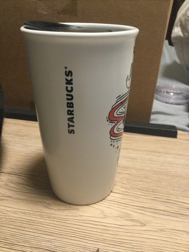 2017 Starbucks Special Holiday (Christmas) Traveler Ceramic Tumbler & Lid - Picture 2 of 4