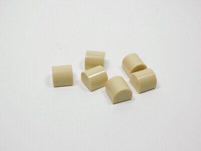 LEGO 6 Tan 1x1x2/3 Curved Top Bricks No Stud G7