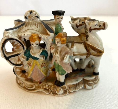 Vintage Japanese Fairyland China Horse, Driver & Carriage Figurine - Picture 4 of 8