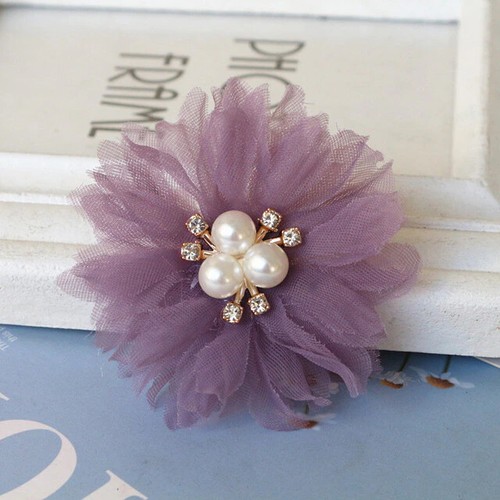 2 1/2" rosa o lavanda applique da cucire fiore 1 pz colore selezionato - Foto 4 di 7