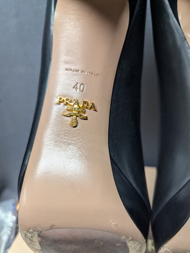 Prada Elegant Black Leather Pump High Heels Classic Style Women Size 10 1IP050/B - Picture 8 of 8