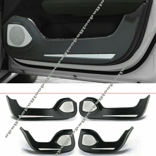 4X For Volvo S60 2019-2021 Carbon Fiber Interior Door Anti-Kick Panel Cover Trim - Picture 1 of 8