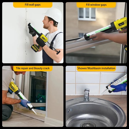 Pistola de calafateo eléctrica pistola de pegamento de vidrio inalámbrica puertas y ventanas herramienta de pegamento de costura - Imagen 16 de 18