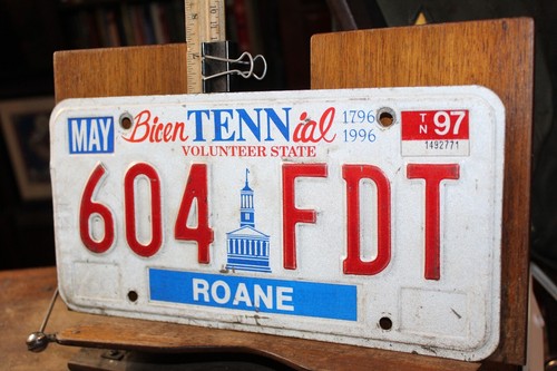 1997 Tennessee Nummernschild 1996 BicenTENNial Roane County 604 FDT