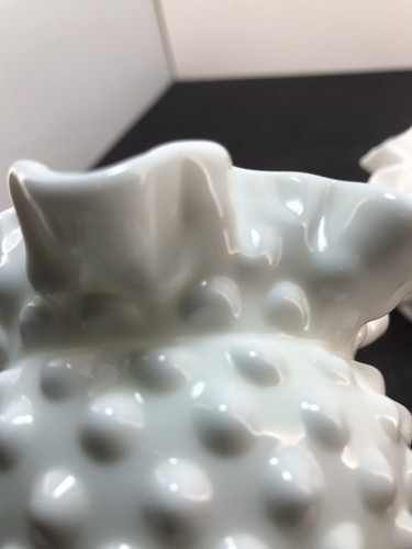 (2) Vintage Fenton Milch Glas Hobnail SM Rüschenkante Vasen 3 Zoll x 3,5 Zoll - Bild 6 von 7