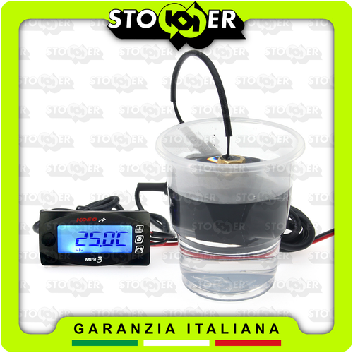 STRUMENTAZIONE DIGITALE KOSO MINI 3 TERMOMETRO VOLTMETRO + RACCODO 18mm SCOOTER - Imagen 2 de 19