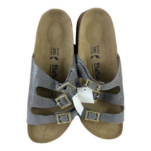 Betula Birkenstock Damen 12 abgenutzte Schlangenleder-Sandalen mit Schmucksteinen neu mit Etikett - Bild 7 von 9