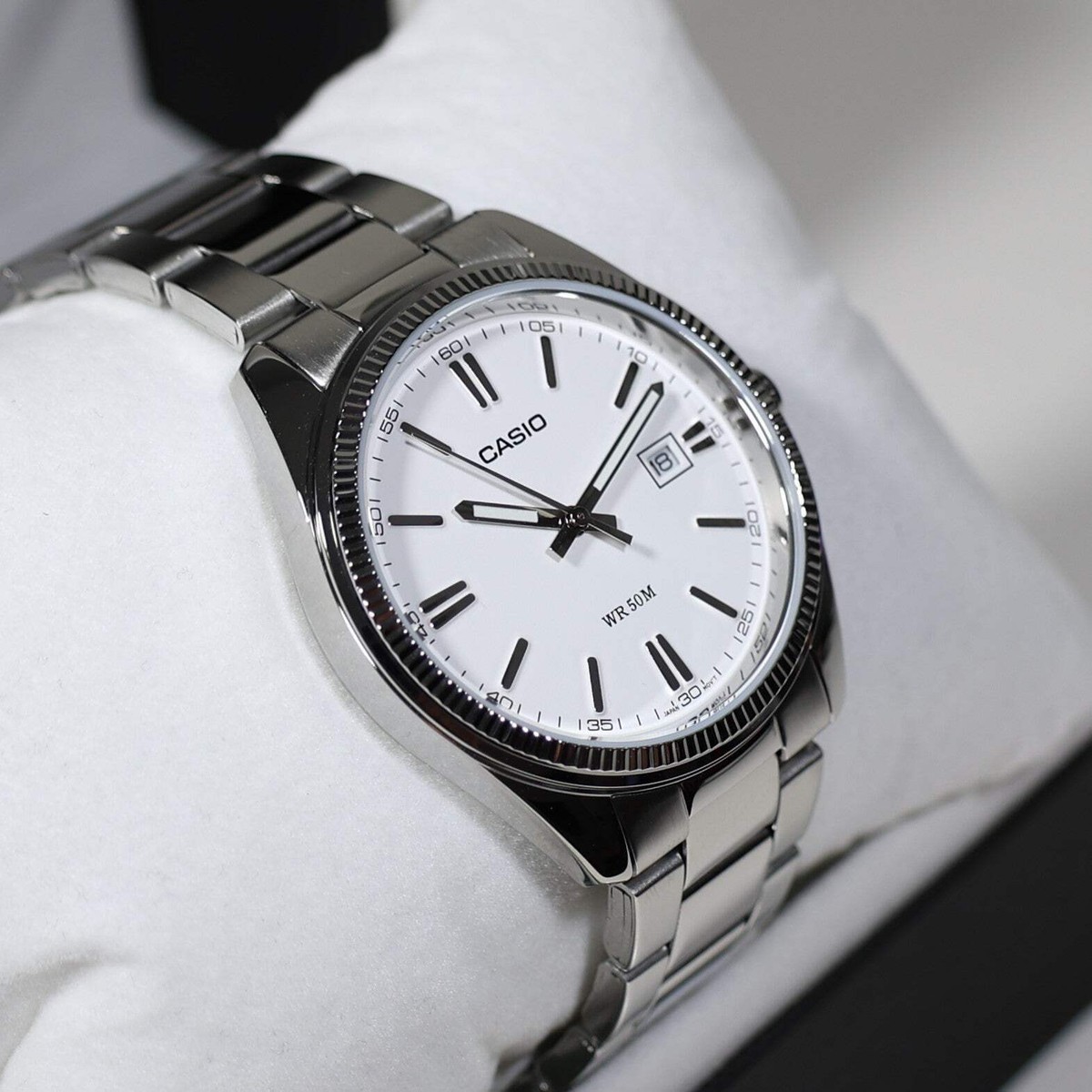 CASIO MTP ホワイト　美品 Casio Men's Vintage White Dial Stainless Steel Watch MTP-1302PD