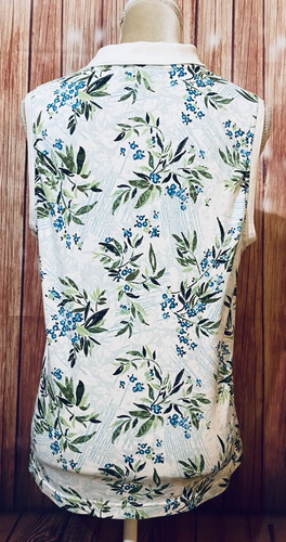 Damen großes Tanktop Croft Barrow Blumen Knopfkragen weich 100% Baumwolle - Bild 6 von 9
