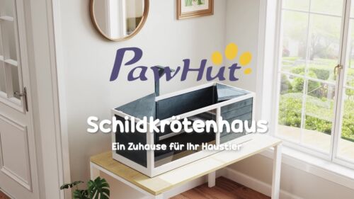 PawHut Schildkrötenhaus aus Holz, Schildkrötengehege mit zwei Haupthäusern, Grau - Video 1 von 1