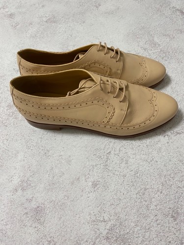 Womens Sezane Leather Beige Oxfords Shoes Size 41 - Picture 2 of 12