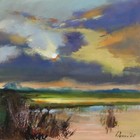 UKRAINE LANDSCAPE Oil painting contemporary 8x8 UKRAINE Demenko Natalia