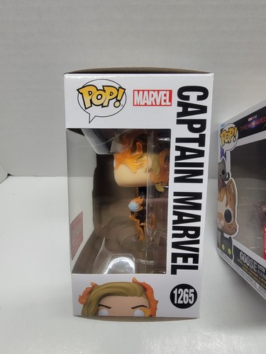 Funko POP! Goose w/ Flerkittens 1266 & Captain Marvel 1265 Preowned Never Opened - Picture 4 of 12
