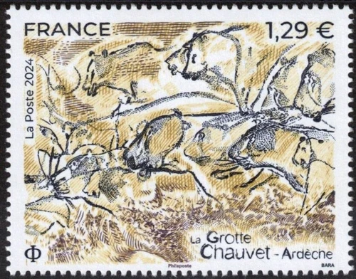 France 2024 cavern prehistoric CHAUVET cave ardeche painting  horse bull 1v