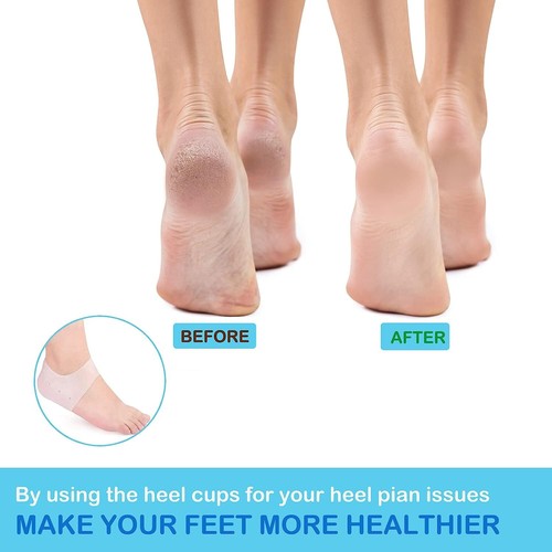 4Pair Gel Heel Protectors Heel Cups Cushion Pads for Plantar Fasciitis New USA - Picture 5 of 14