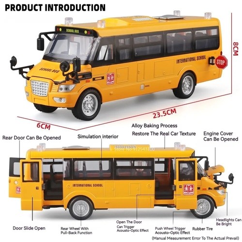 1:32 American Bull Head Schulbus Model Car with Light and Sound Features - Bild 7 von 7