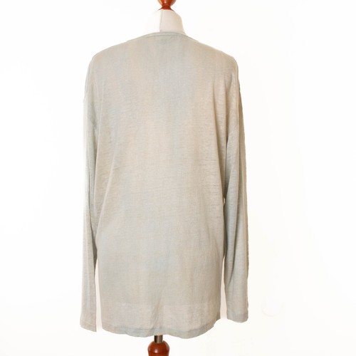 Suéter VINTAGE Mujer UMBERTO GINOCCHETTI Azul-Beige 100% Lino T. 44 11221 - Imagen 5 de 7