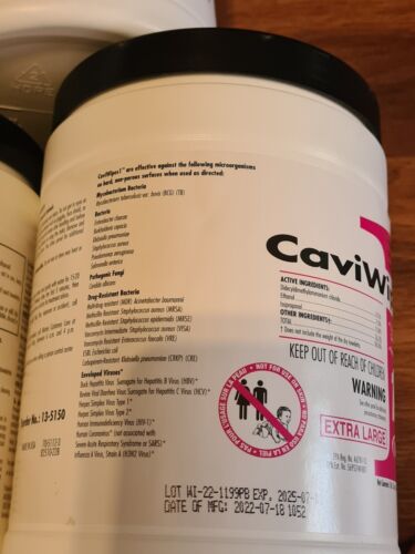 Lot of 3 CaviWipes1 13-5150 Germicidal Wipes Extra Large 9"x12" - Picture 4 of 4