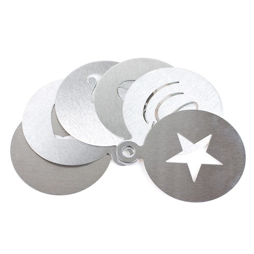 Stainless Steel Coffee Stencils Flower Shape for Latte Art, Cupcake, Cappuccino - Bild 8 von 11
