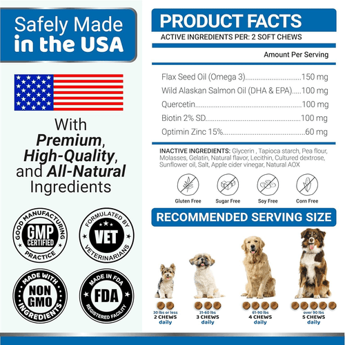 (2 Pack) Omega 3 Fish Oil for Dogs Skin and Coat Supplement Omega 3 for - Picture 6 of 6