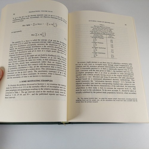 Transactions Society of Actuaries 1995 Volume XLVII Hardcover  - Picture 9 of 14