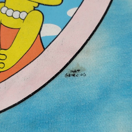 Mad EngineThe Simpsons Mens Hoodie Sweater Large Blue Tie Dye   - Picture 7 of 10