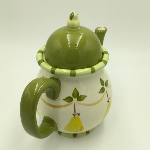 2007 Pyrus Demdaco Green Pear Retired Teapot DISPLAYED ONLY - Picture 5 of 11