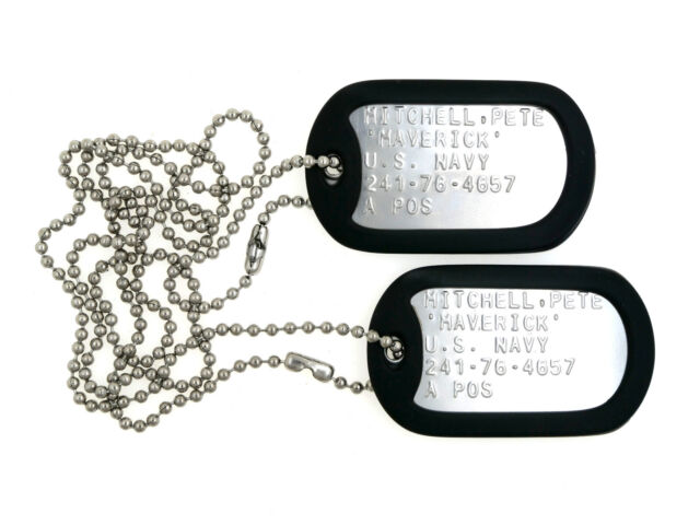 MAVERICK Top Gun Military Stainless Steel Dog Tag Set Cosplay Halloween MAVERICK Top Gun Military Stainless Steel Dog Tag Set Cosplay Halloween