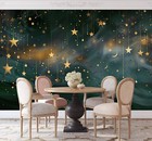 Night Sky Shining Falling Stars Wallpaper Mural Removeable Washable Peel & Stick