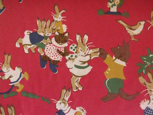 Lee Jofa Nursery Spring Fever CottonBunnies Dogs Cats Birds Uph Fabric MSRP$136y - Picture 4 of 10