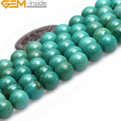 Natural Round Old Turquoise Peru Turquoise Vintage Beads For Making Jewelr 15" - Picture 13 of 47