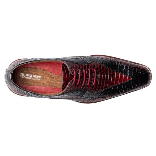 Zapatos Oxford Stacy Adams Tallero Borgoña Multi Para Hombre Punta en V - Imagen 5 de 9