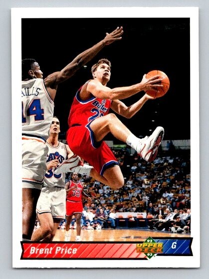 1992-93 Upper Deck Brent Price #414 Rookie RC Washington Bullets
