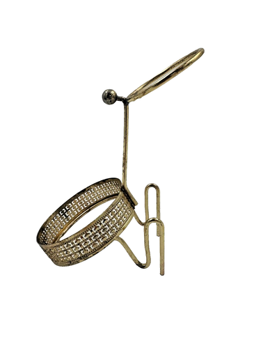 Vintage Anchor Hocking Gold Tone Double Chip & Dip Holder Diamond Bracket Bowl - Picture 2 of 9