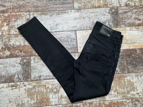 Pantalones de mezclilla Jack & Jones/Glenn para hombre ajustados elásticos negros con botones talla W30/L34 - Imagen 3 de 6