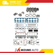 Full Gasket Set Pistons Bearings Fit 07-14 Cadillac Chevrolet GMC Sierra 6.0 6.2