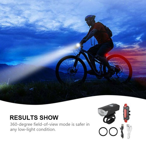 KIT LUCI LUCE FARO A LED BICI BICICLETTA ANTERIORE + POSTERIORE RICARICABILE - Imagen 8 de 12