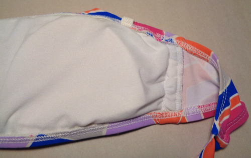 Gianni Bini Size Medium SOFT CUPS RUFFLE BANDEAU Royal Geo New Bikini Top - Picture 13 of 20