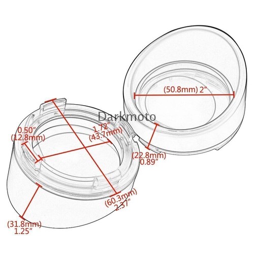 2pcs Red Turn Signal Lens Cover w/Chrome Visors Bezels for Harley Sportster Dyna - Picture 2 of 16