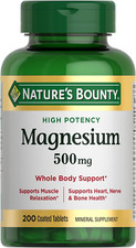 Nature's Bounty Magnesium, Bone & Muscle Health, Full Body Support, 200 Ct