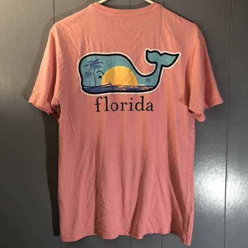 Vineyard Vines Men’s Size Small Florida Pocket T Shirt Pink Whale Cotton *READ - Picture 10 of 10