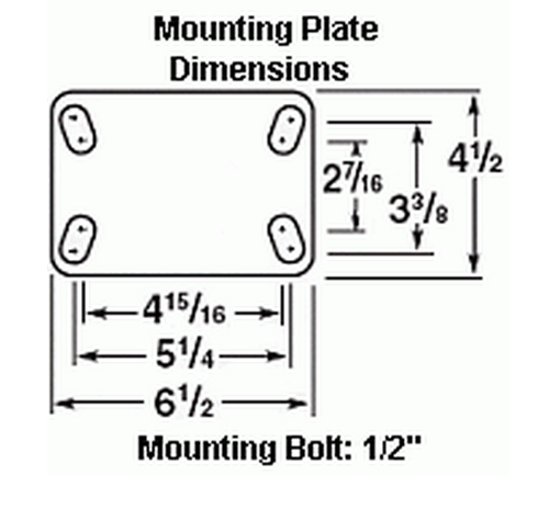R-HS-4SPB 4" x 2" Hamilton HS Rigid Caster, Poly-soft® Wheel, 600 lb. Capacity - Picture 2 of 2