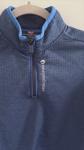 Kids Vineyard Vines Grid Fleece Quarter ZipSize 7 - Picture 2 of 5