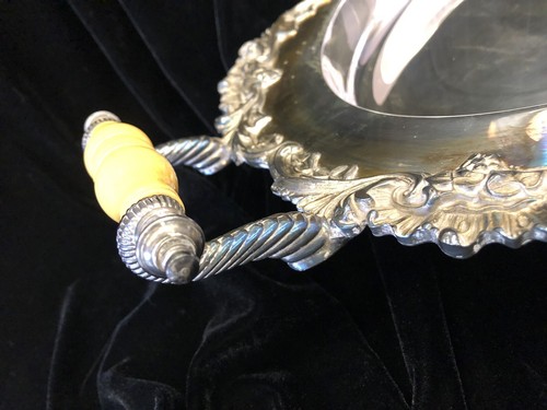 Large silverplate platter bakelite handles, pylex glass insert 24 x 12 x 2 - Picture 6 of 9
