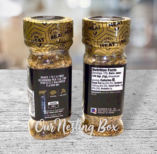 2 McCormick Grill Mates Grilling Seasoning Craked Pepper & Garlic W/ Sea Salt - Picture 2 of 2