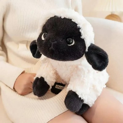 18cm Valais Black Face Sheep Plush Toy Cute Soft Fluffy Lamb Stuffed Doll Gift 